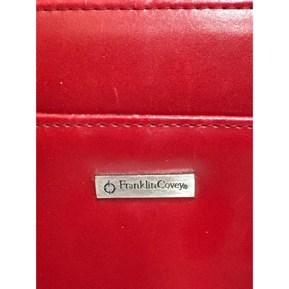 FranklinCovey Red Zip Around 6 Ring Planner Binder Organizer Carry Case
